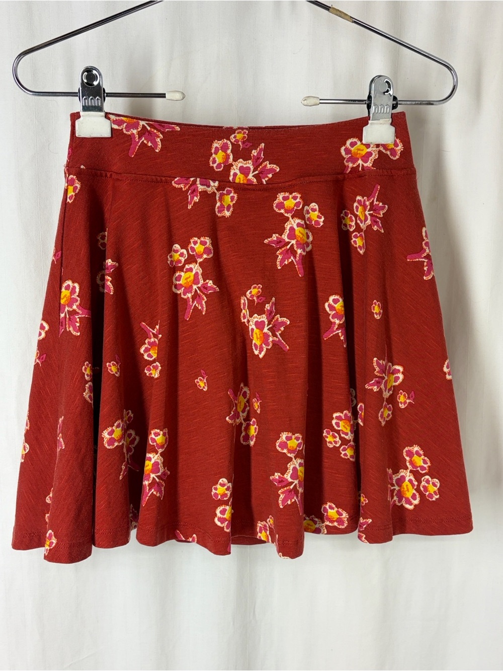 Toad&Co XS Birdie Skort Campfire Rust Floral Print Skirt Built In Shorts